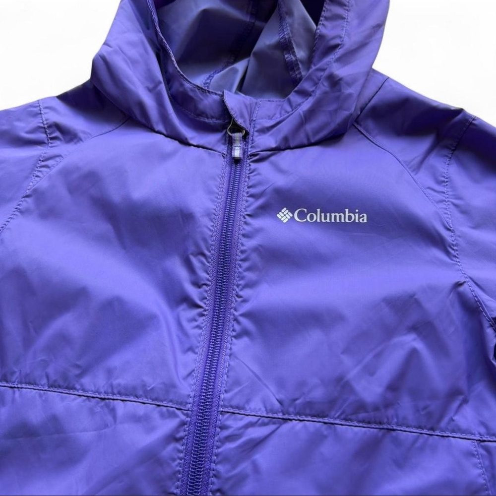 Kids Columbia Purple Windbreaker with Hood - Picture 3 of 8